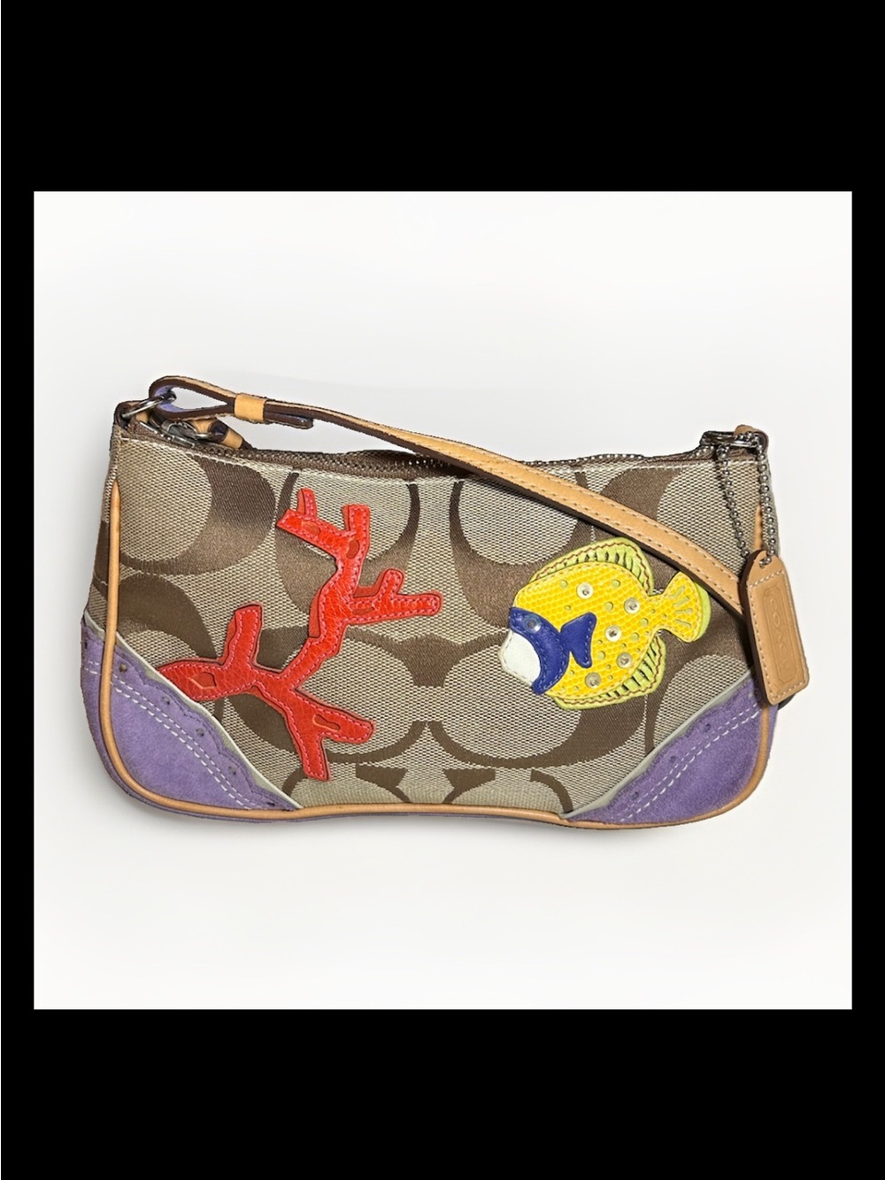 Coach Ltd. Ed. Signature Fish & Coral Appliqué Demi Hand Bag 2005 Style: (#1491)